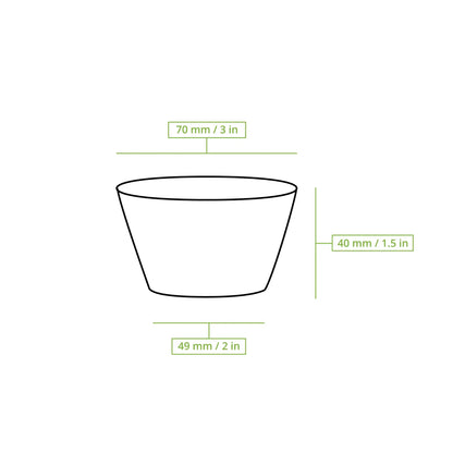 80 ml / 3 oz PLA portion cups, Ø 70 mm, clear