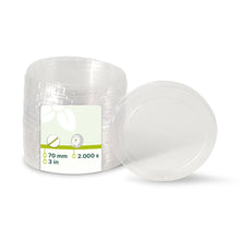 PLA lids Ø 70 mm, clear, round