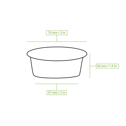 100 ml / 3.5 oz rPET sauce pots, Ø 75 mm, clear