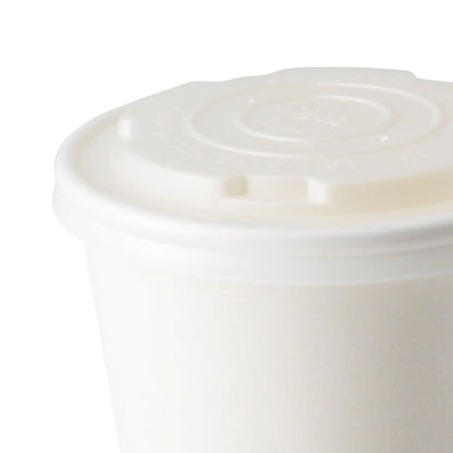 CPLA Flat Lids Ø 90 mm, white, for Universal Cups