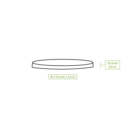 CPLA Flat Lids Ø 115 mm, white, for Universal Cups