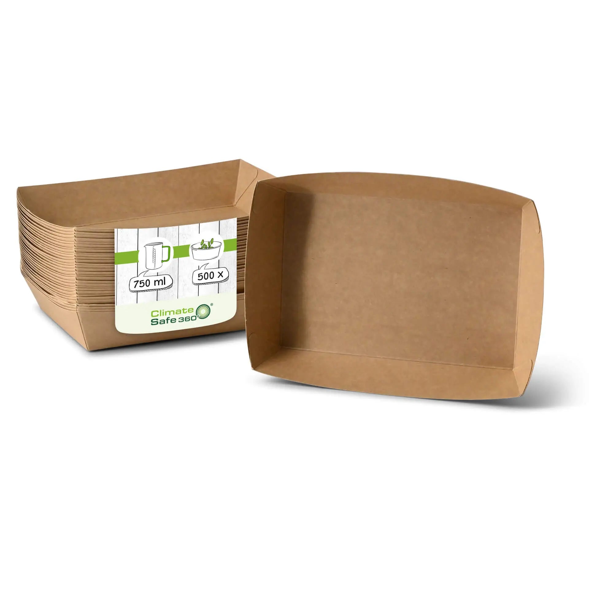 Cardboard trays for food 750 ml, kraft