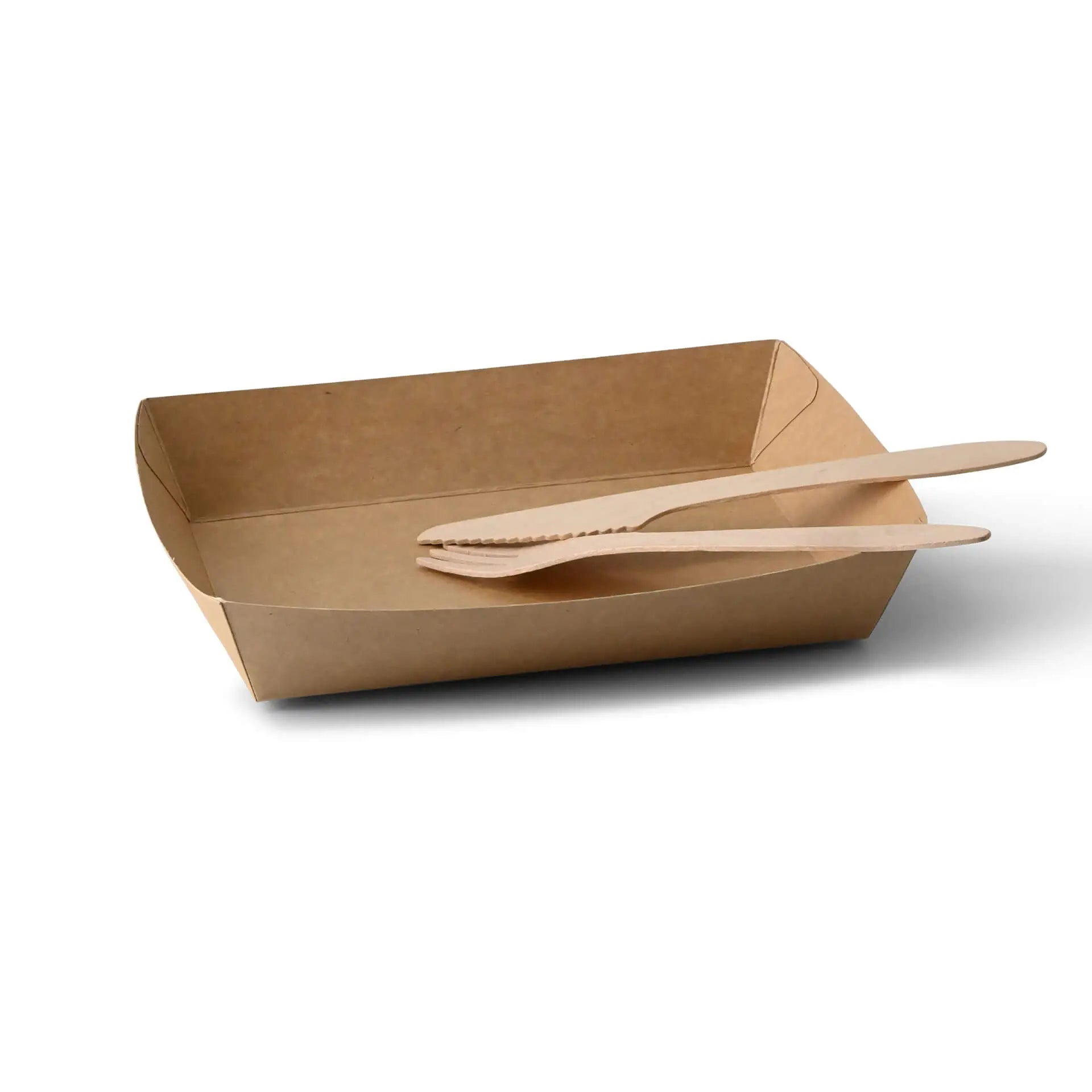 Cardboard trays for food 750 ml, kraft
