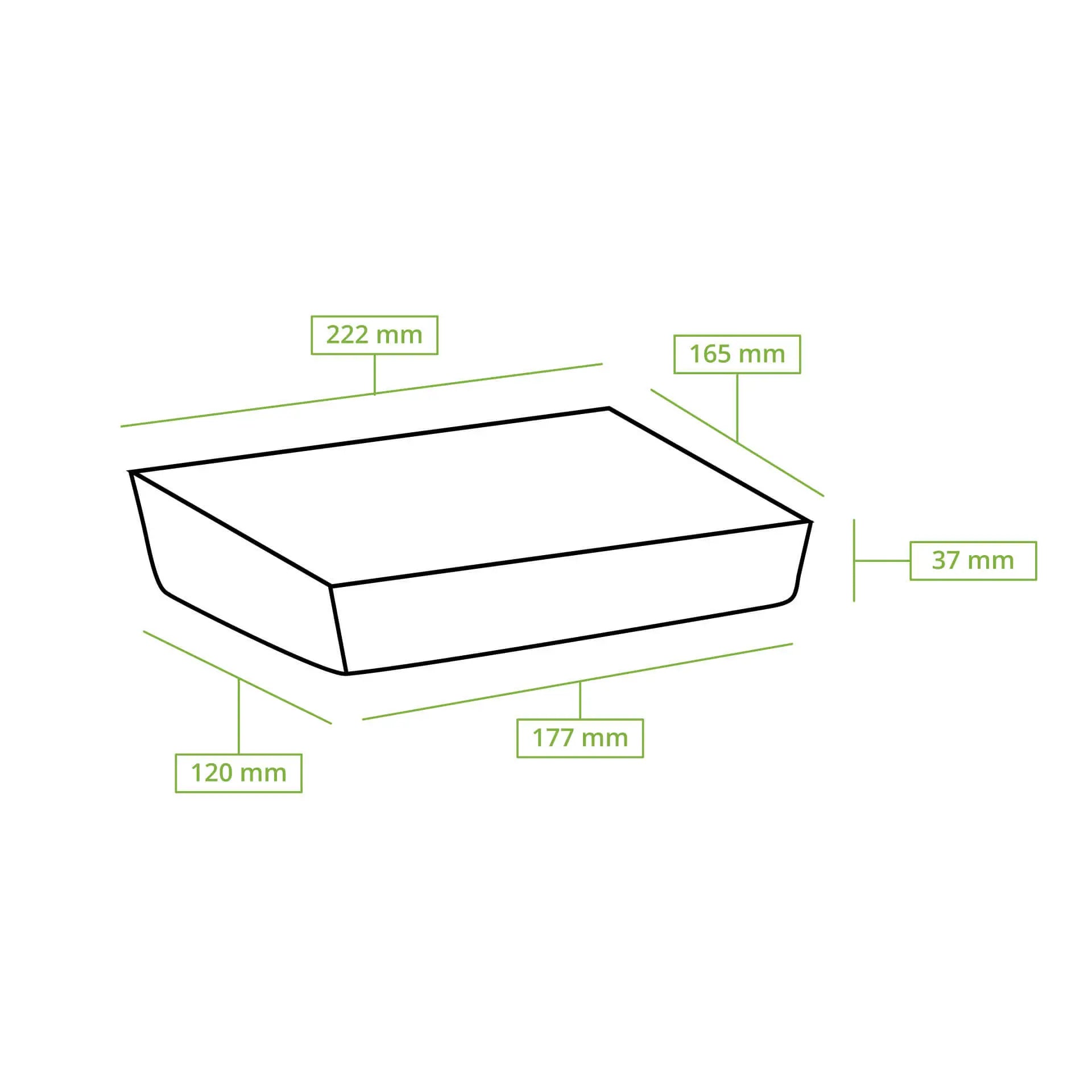 Cardboard trays for food 750 ml, kraft