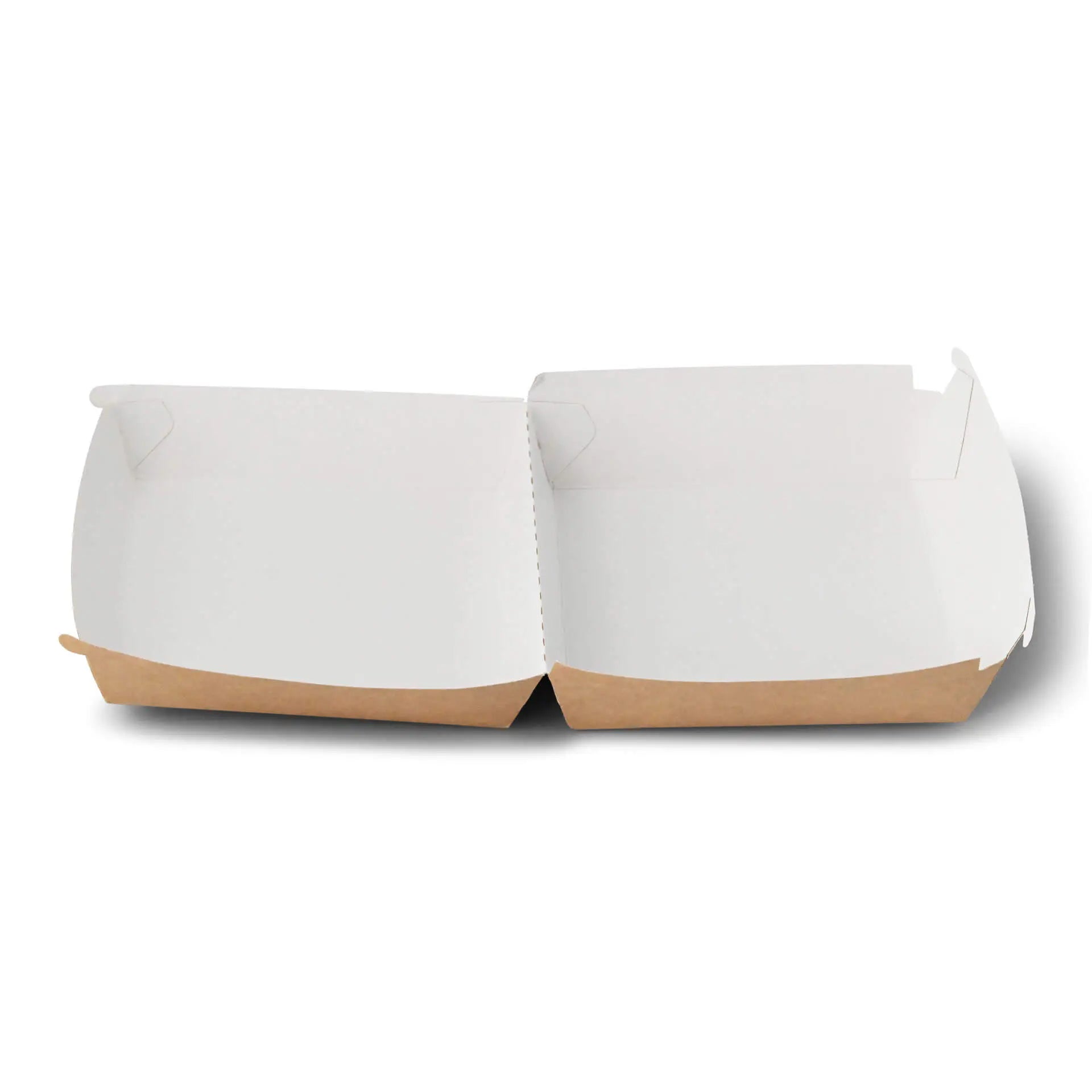 Burgerboxen 14,5 x 14,5 x 8 cm, braun-weiß