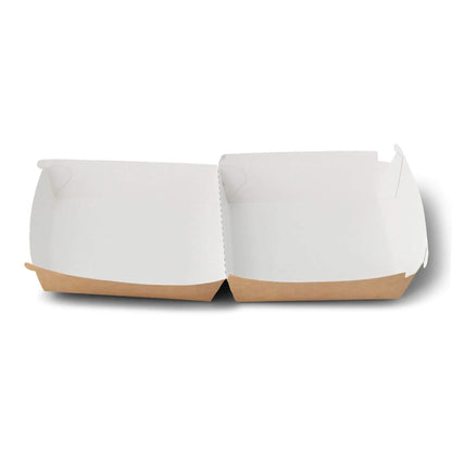 Burgerboxen 14,5 x 14,5 x 8 cm, braun-weiß