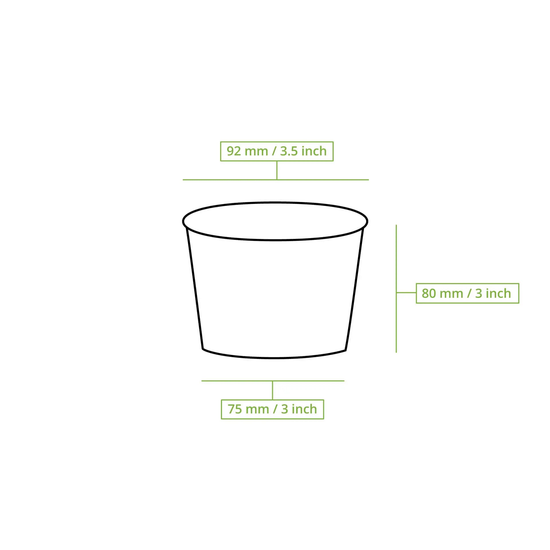 Eisbecher aus Pappe L, 250 ml, max. 350 ml, Ø 92 mm, weiß