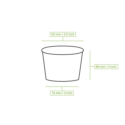 Eisbecher aus Pappe L, 250 ml, max. 350 ml, Ø 92 mm, weiß