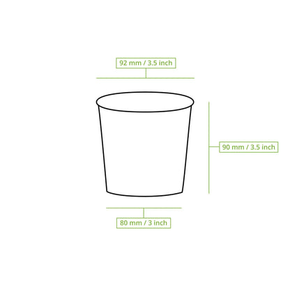 Eisbecher aus Pappe XL, 300 ml, max. 400 ml, Ø 92 mm, weiß