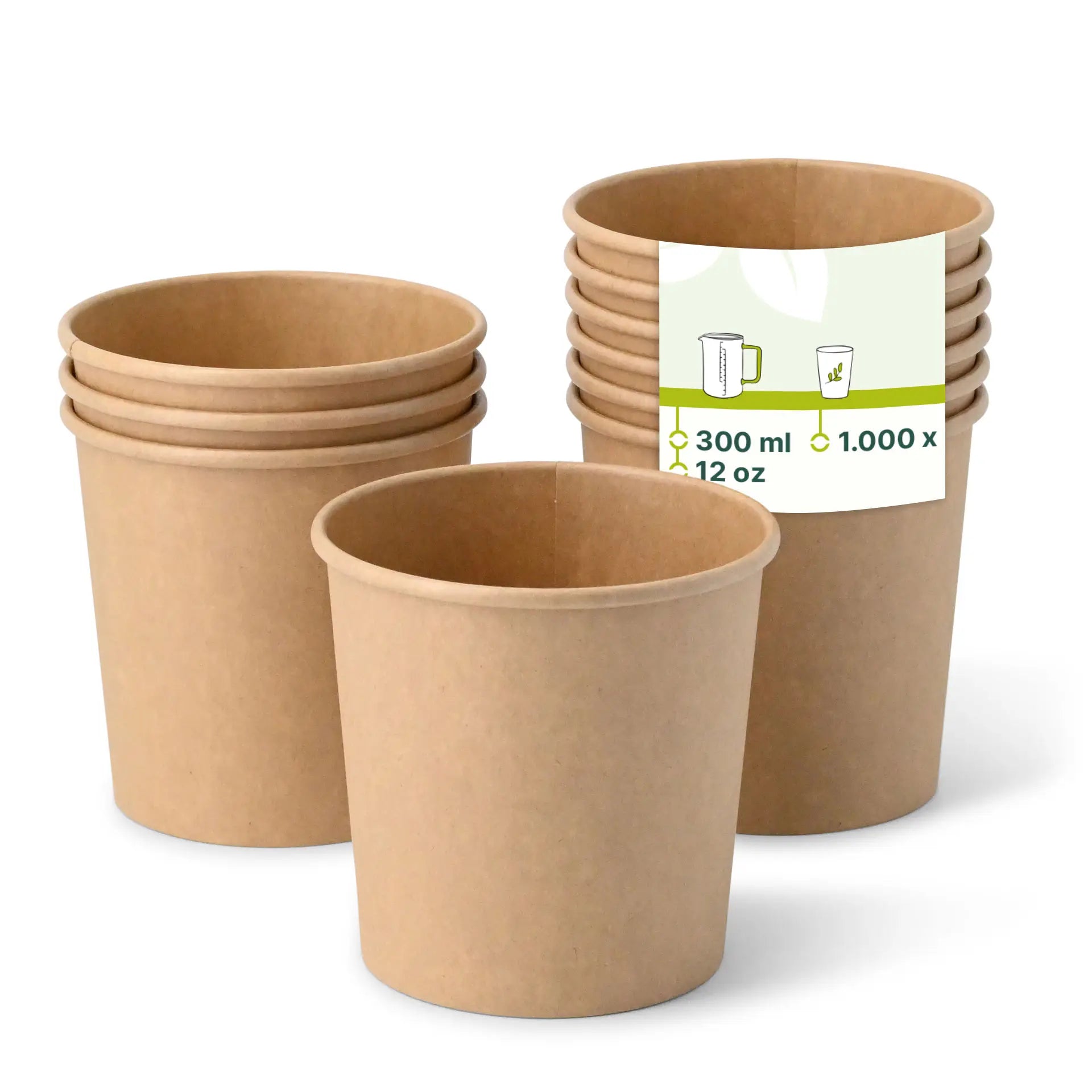Eisbecher aus Pappe XL, 300 ml, max. 400 ml, Ø 92 mm, braun