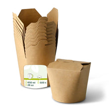 Nudelboxen / Asiaboxen aus Karton (bio-beschichtet) 650 ml, braun