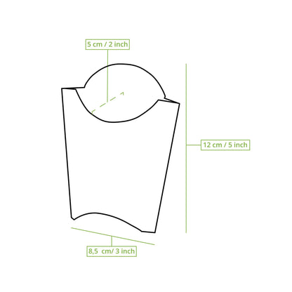 Pommes Schütten aus Karton 8,5 x 5 x 12 cm, braun