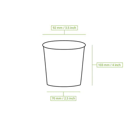 Eisbecher aus Pappe XXL, 400 ml, max. 450 ml, Ø 92 mm, braun