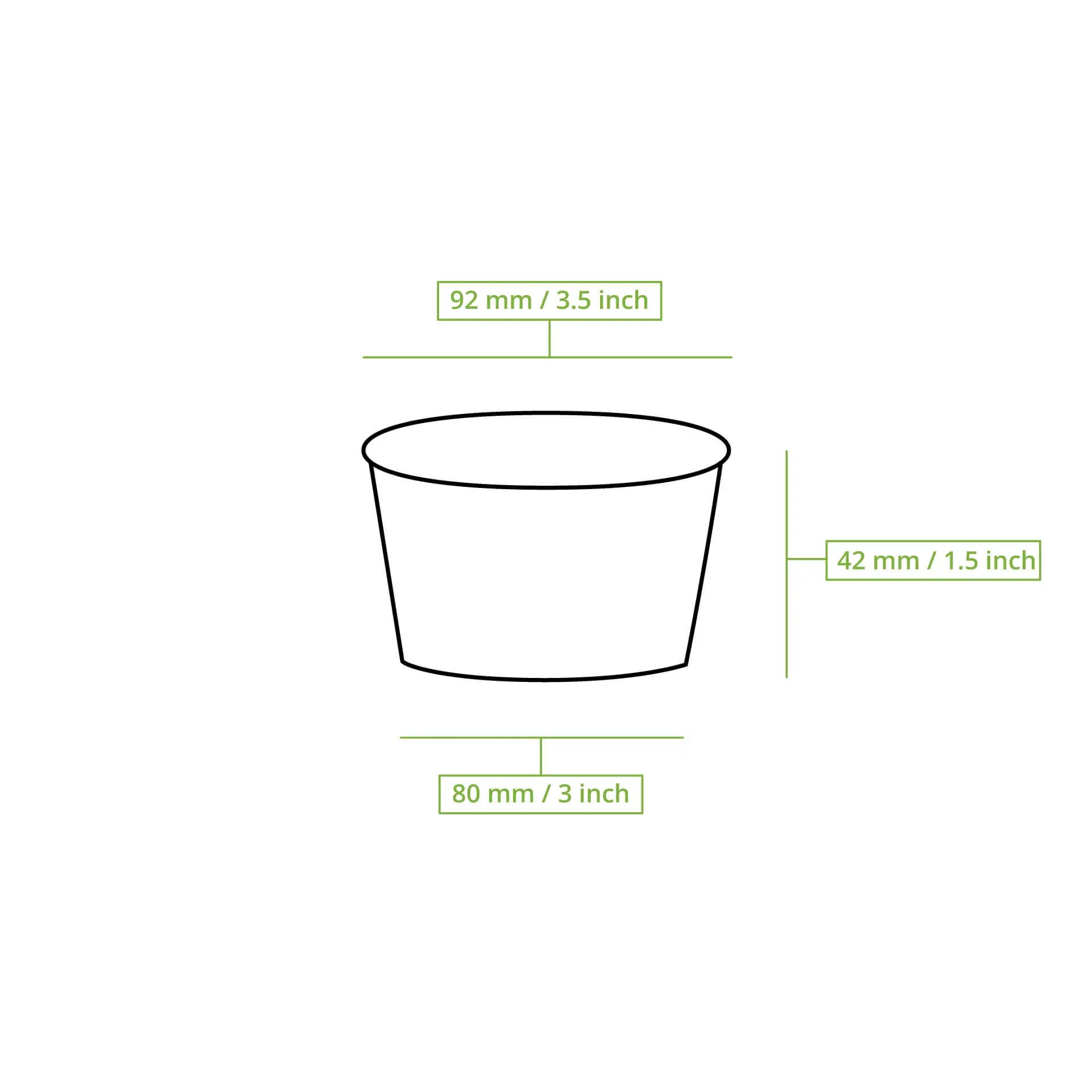 Eisbecher aus Pappe XS, 100 ml, max. 180 ml, Ø 92 mm, weiß