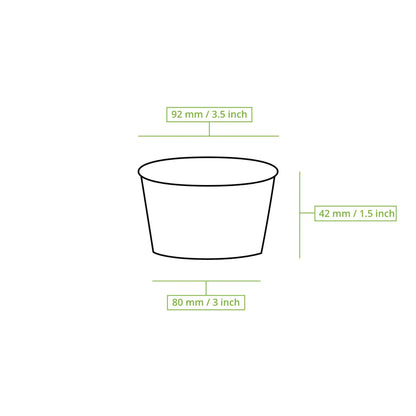 Eisbecher aus Pappe XS, 100 ml, max. 180 ml, Ø 92 mm, weiß
