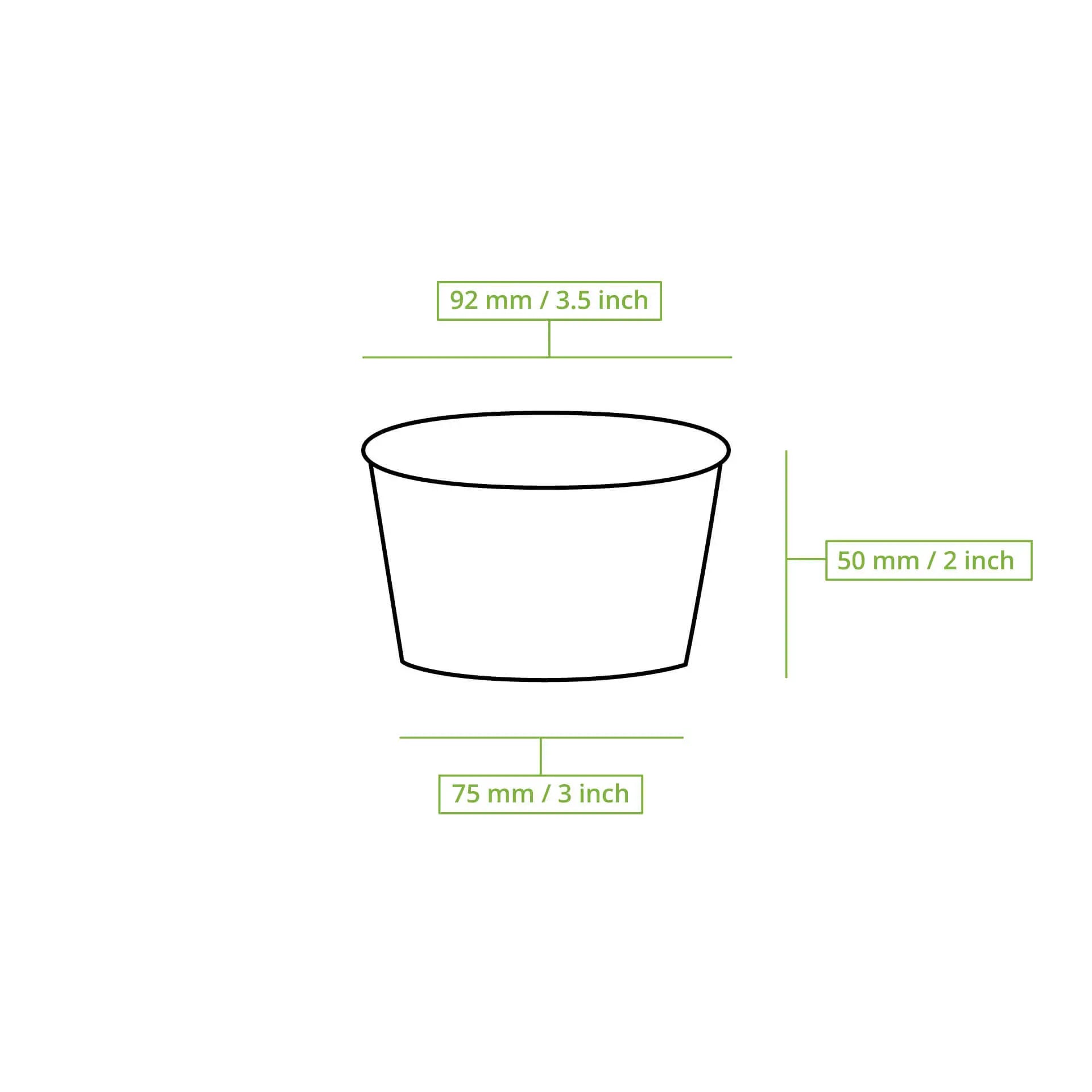 Eisbecher aus Pappe S, 150 ml, max. 220 ml, Ø 92 mm, weiß