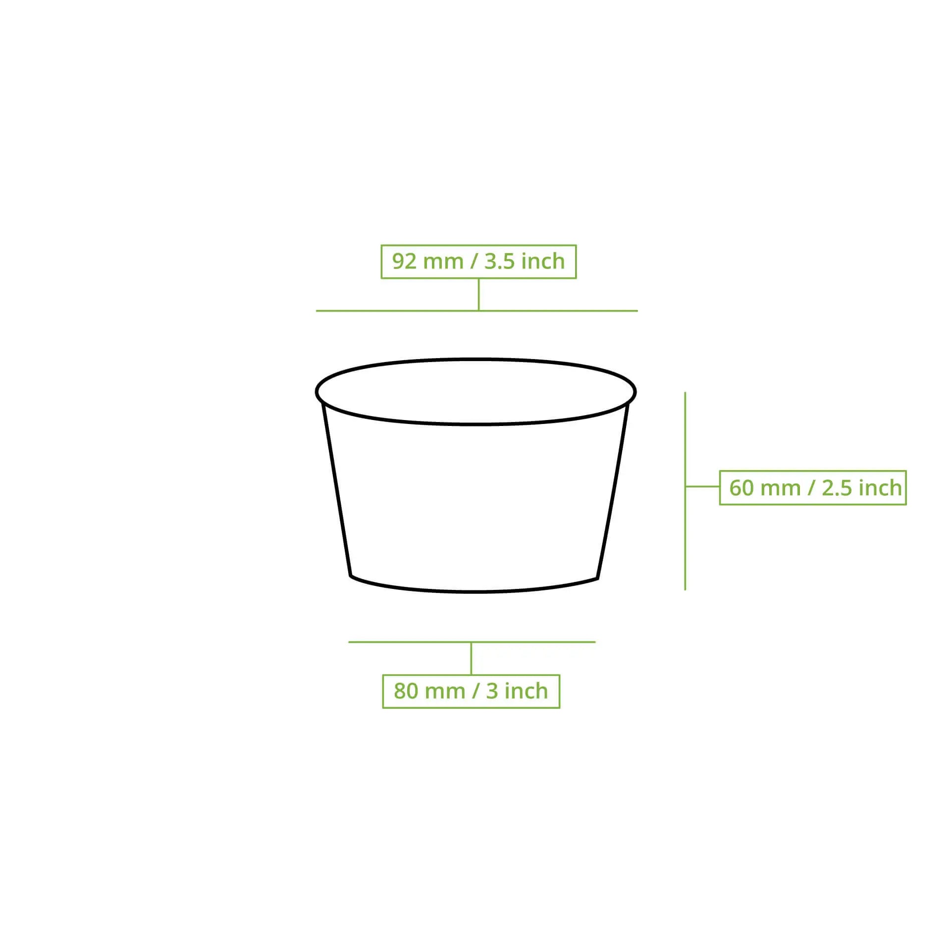 Eisbecher aus Pappe M, 200 ml, max. 270 ml, Ø 92 mm, weiß
