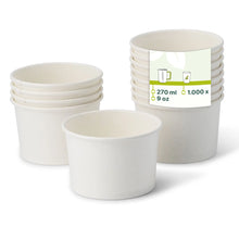 Eisbecher aus Pappe M, 200 ml, max. 270 ml, Ø 92 mm, weiß