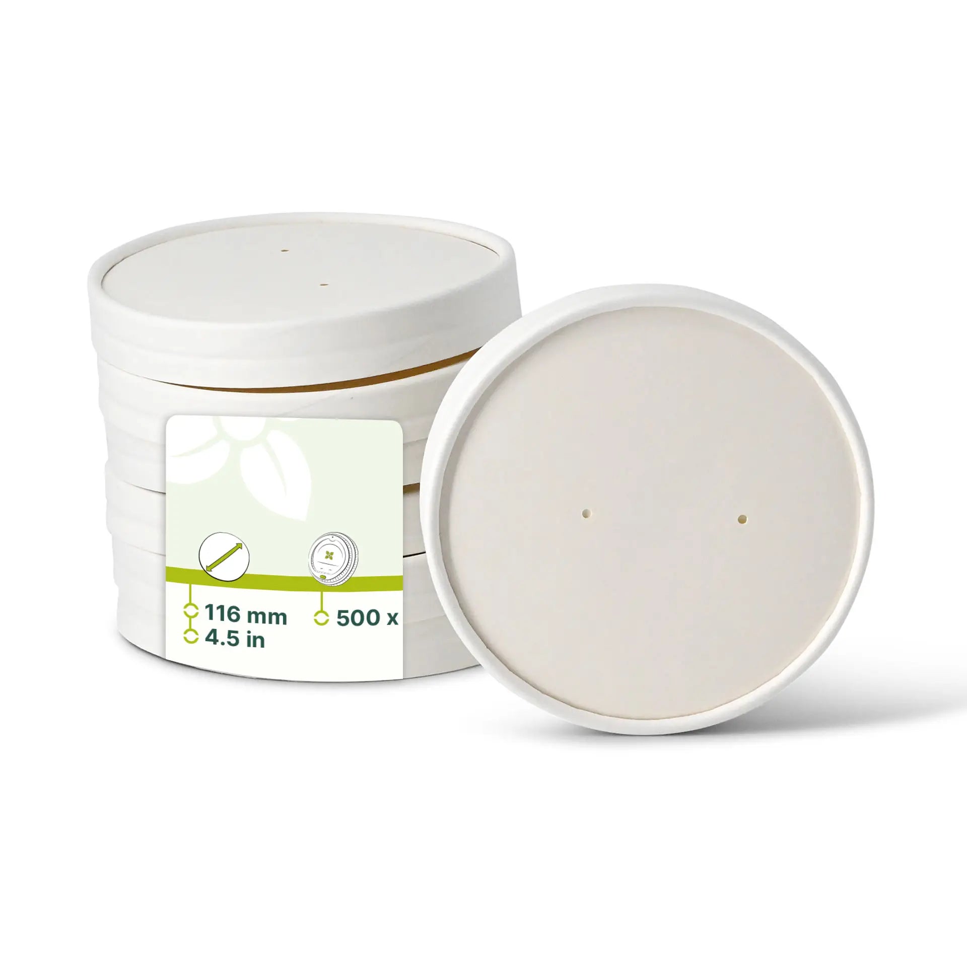 Cardboard membrane lids Ø 116 mm, white