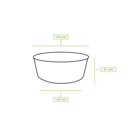 Paper-bowls (premium) 650 ml, Ø 150 mm, brown, round