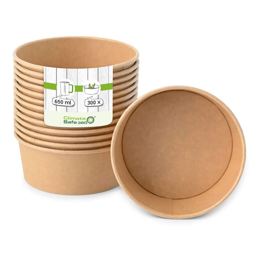 Paper-bowls (premium) 650 ml, Ø 150 mm, brown, round