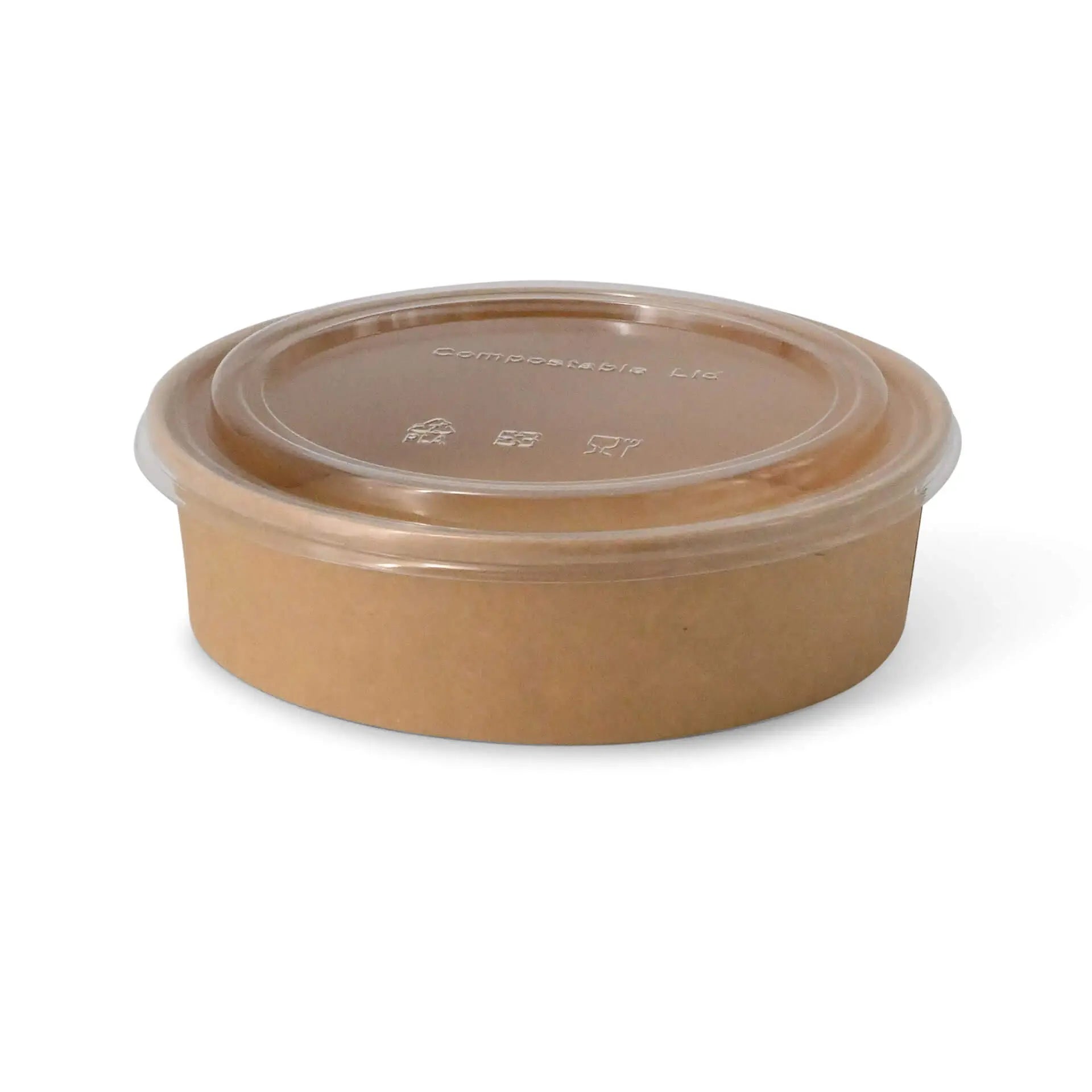 Kartonschale / Salatschale (Premium) 700 ml, Ø 185 mm braun, rund, bio-beschichtet