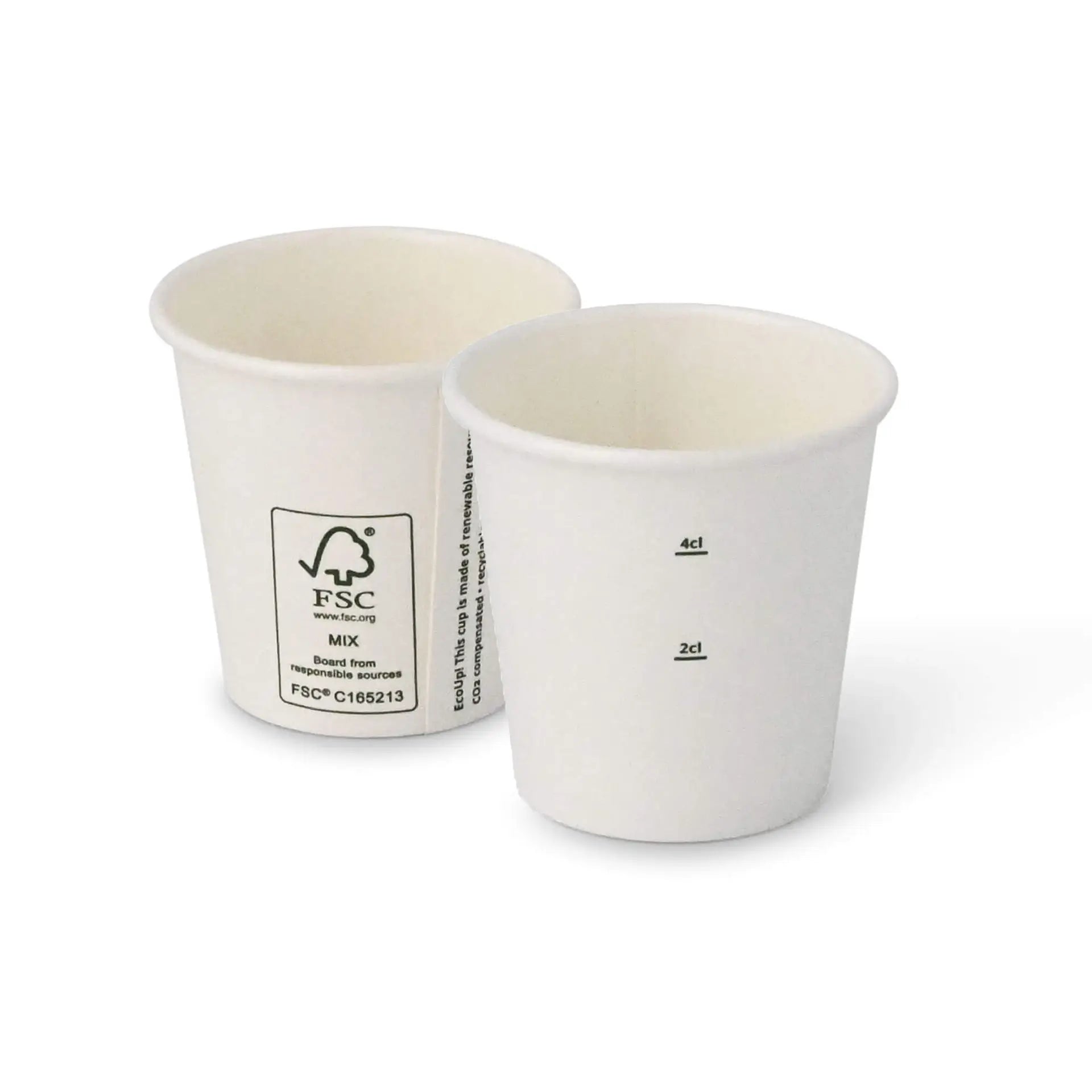 Pappbecher 50 ml / 2 oz, Ø 50 mm, weiß