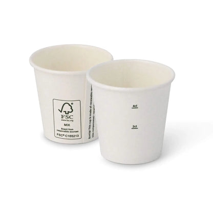 Pappbecher 50 ml / 2 oz, Ø 50 mm, weiß