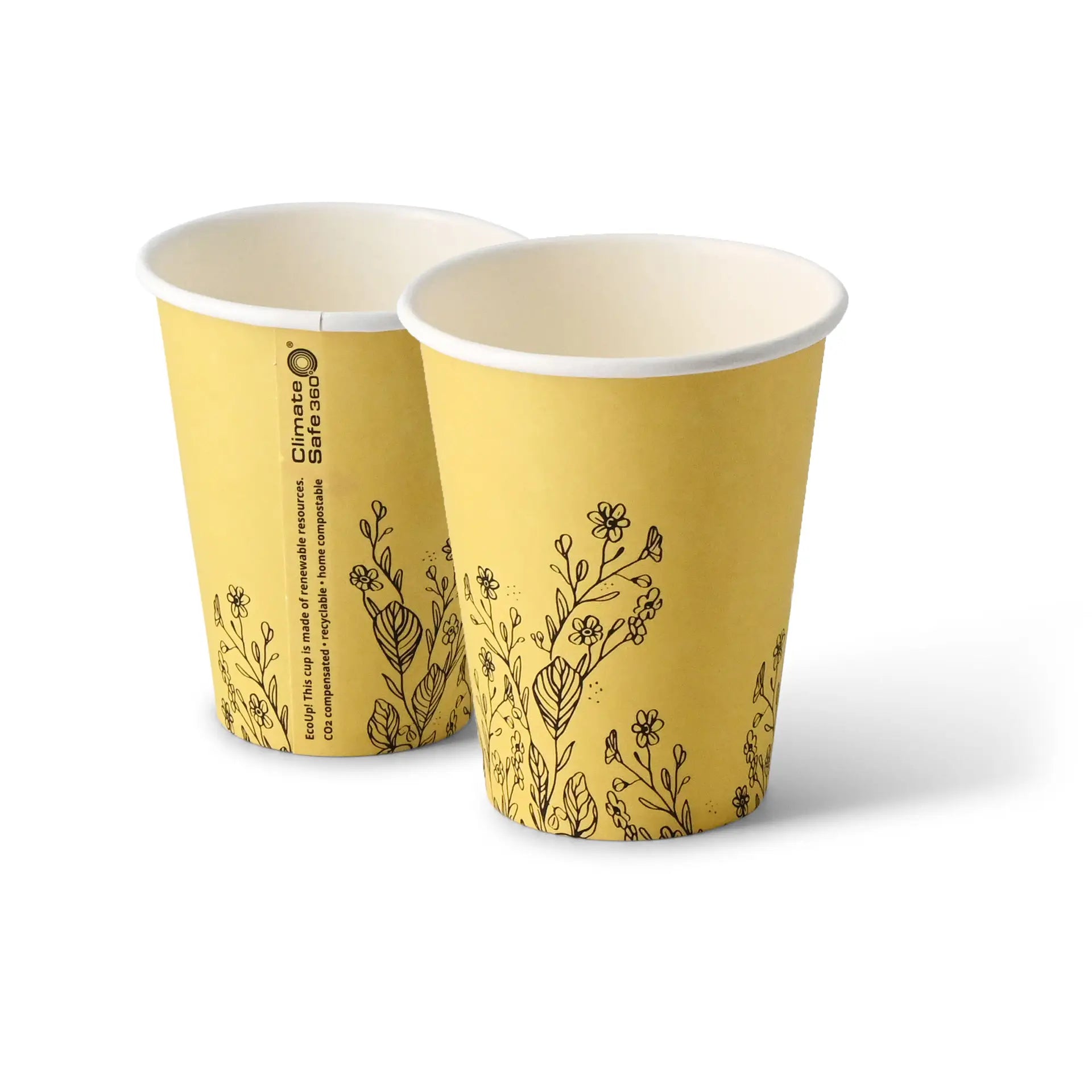 Pappbecher Frühling "Blumen" 200 ml / 8 oz, Ø 80 mm, gelb