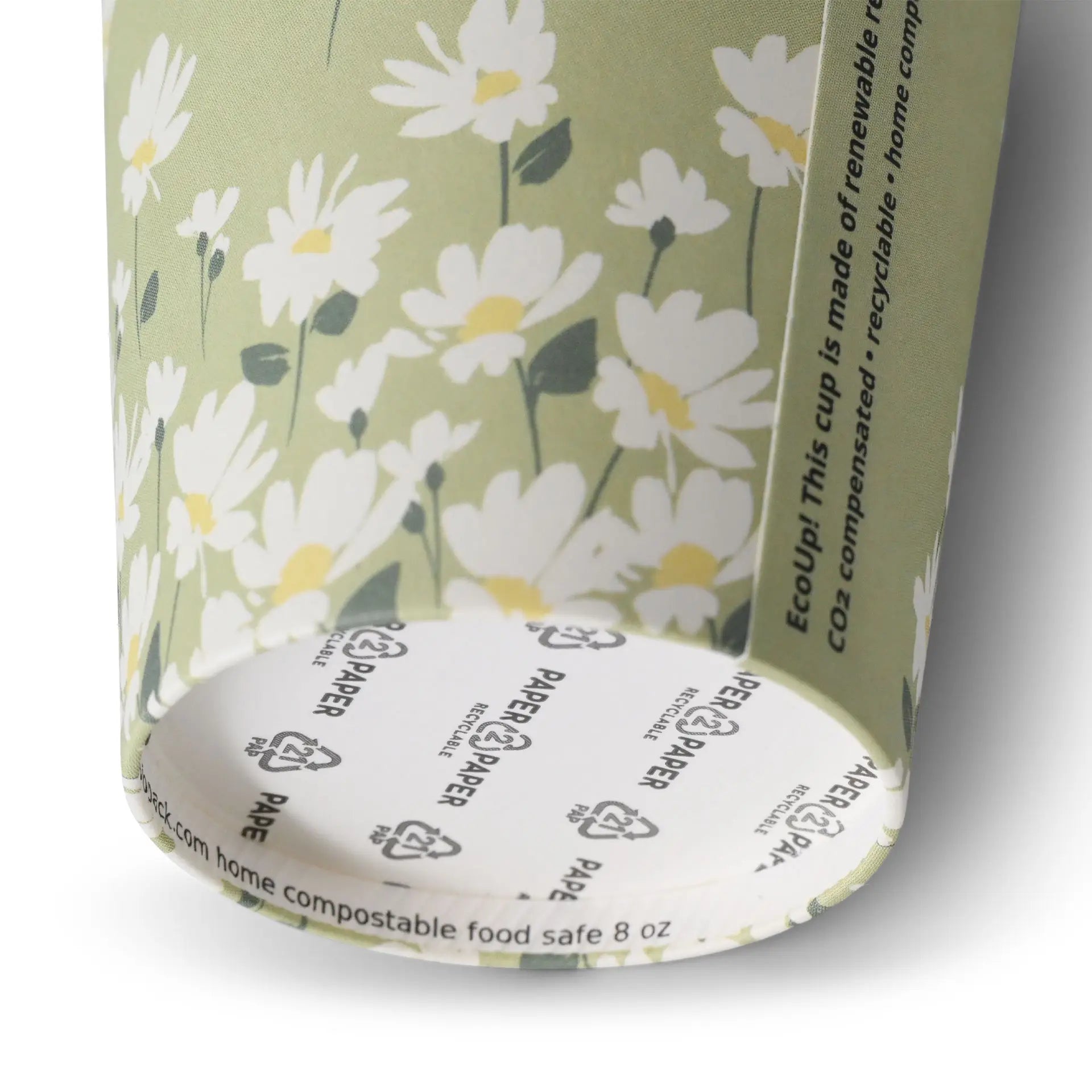 Pappbecher Frühling "Gänseblümchen" 200 ml / 8 oz, Ø 80 mm, grün