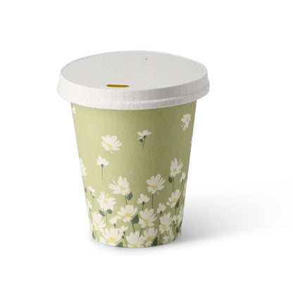 Pappbecher Frühling "Gänseblümchen" 200 ml / 8 oz, Ø 80 mm, grün