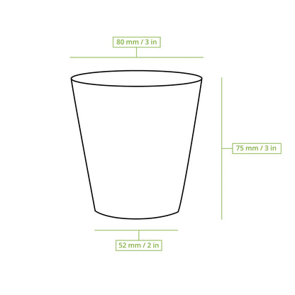 Pappbecher 150 ml / 6 oz, Ø 80 mm, einwandig, weiß, PLA-beschichtet