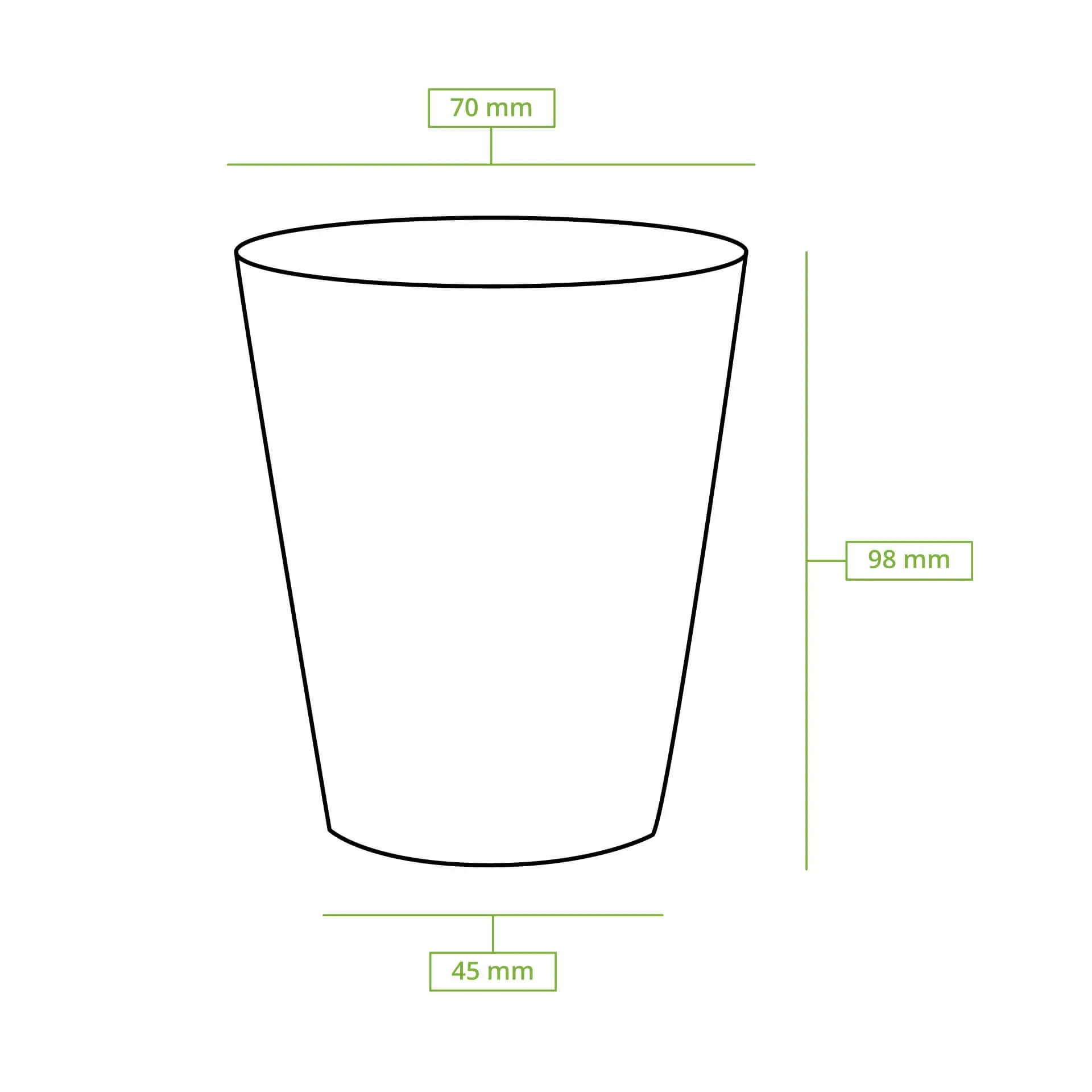 Automaten Becher "EcoUp©"- Icons, 180 ml / 7,5 oz, Ø 70 mm, einwandig, weiß, PLA-beschichtet