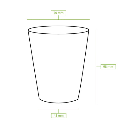 Automaten Becher "EcoUp©"- Icons, 180 ml / 7,5 oz, Ø 70 mm, einwandig, weiß, PLA-beschichtet