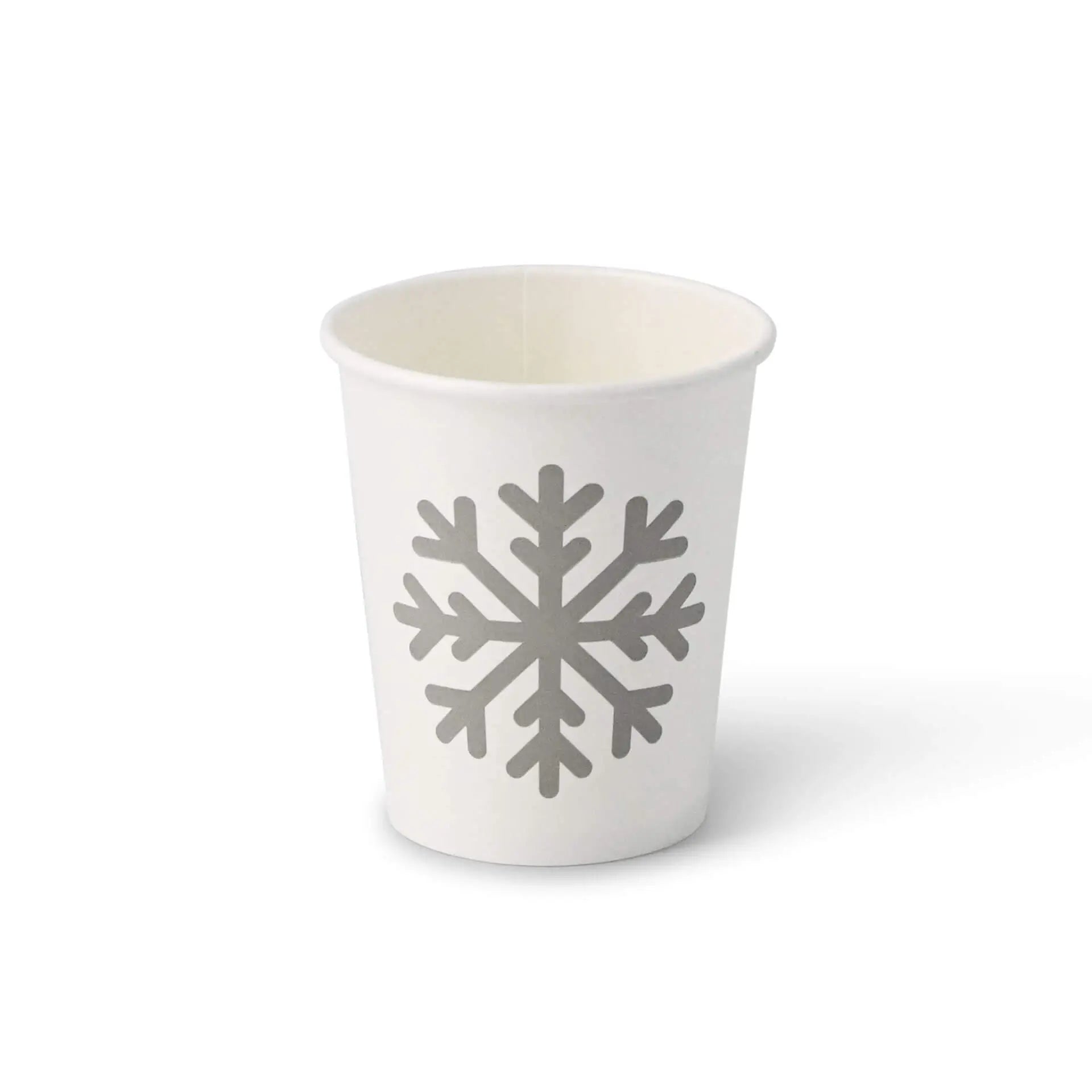8 oz Paper cup Winter "Snowflake", Ø 80 mm, white