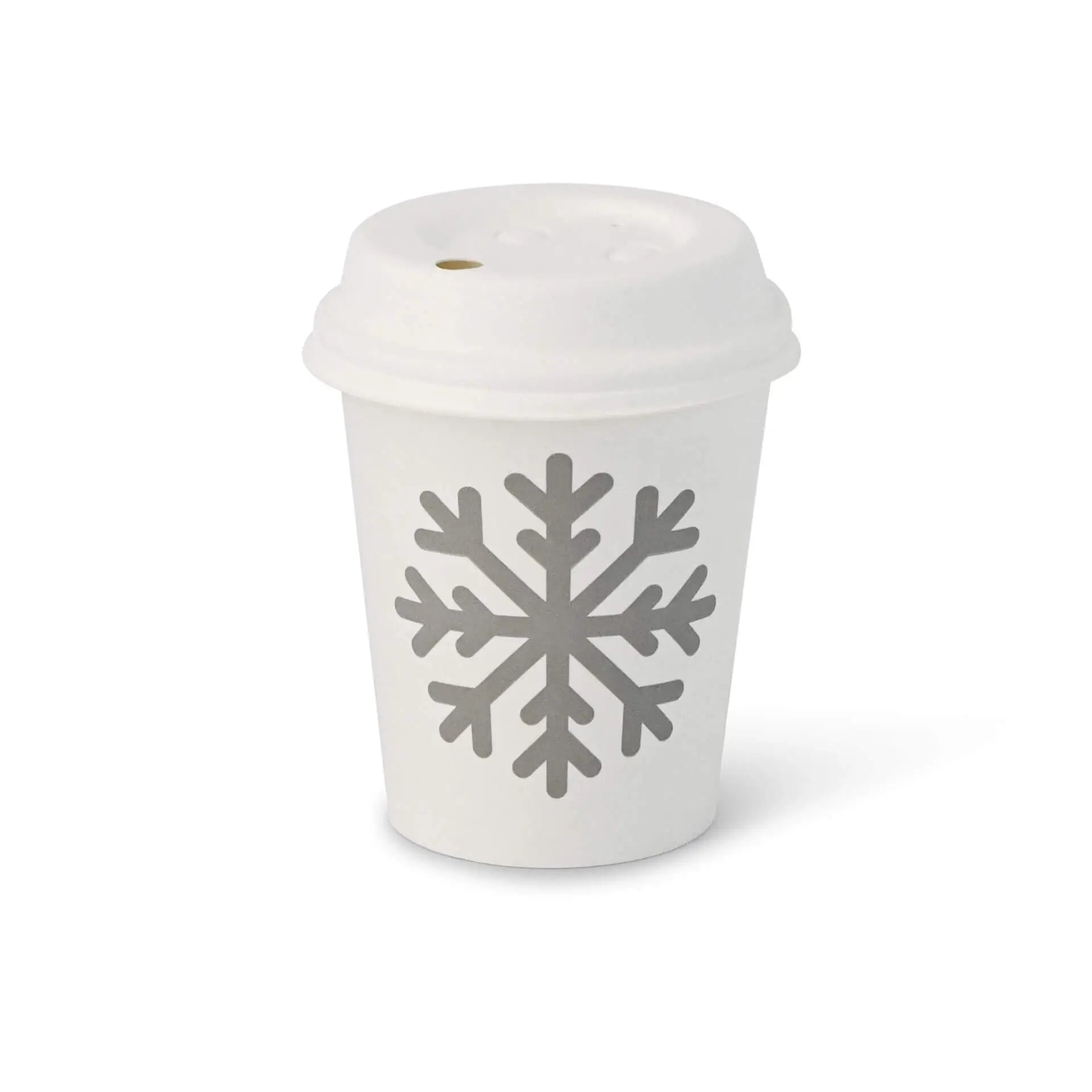 8 oz Paper cup Winter "Snowflake", Ø 80 mm, white