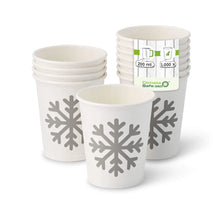 8 oz Paper cup Winter "Snowflake", Ø 80 mm, white