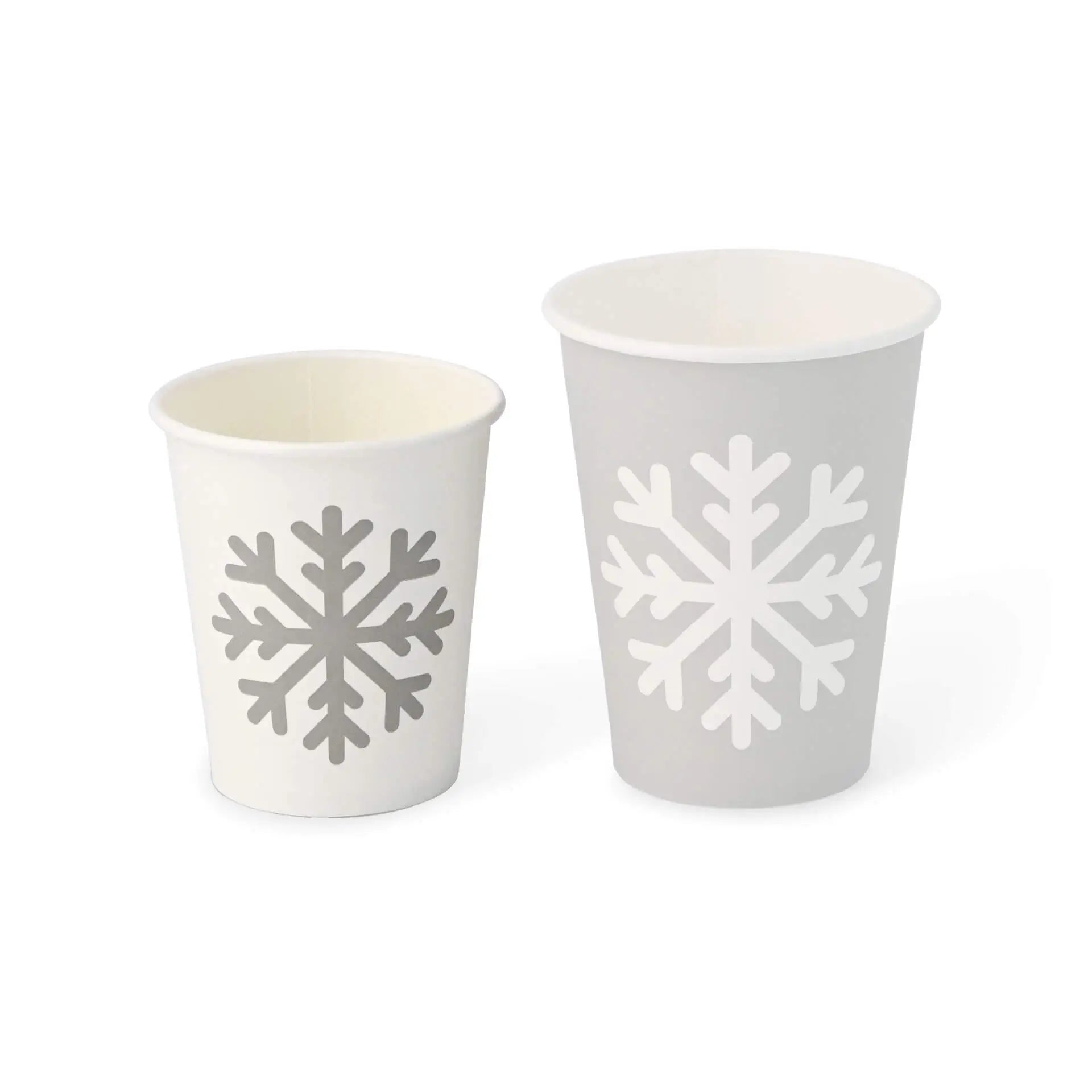 8 oz Paper cup Winter "Snowflake", Ø 80 mm, white