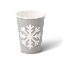12 oz Paper cup Winter "Snowflake" , Ø 90 mm, grey