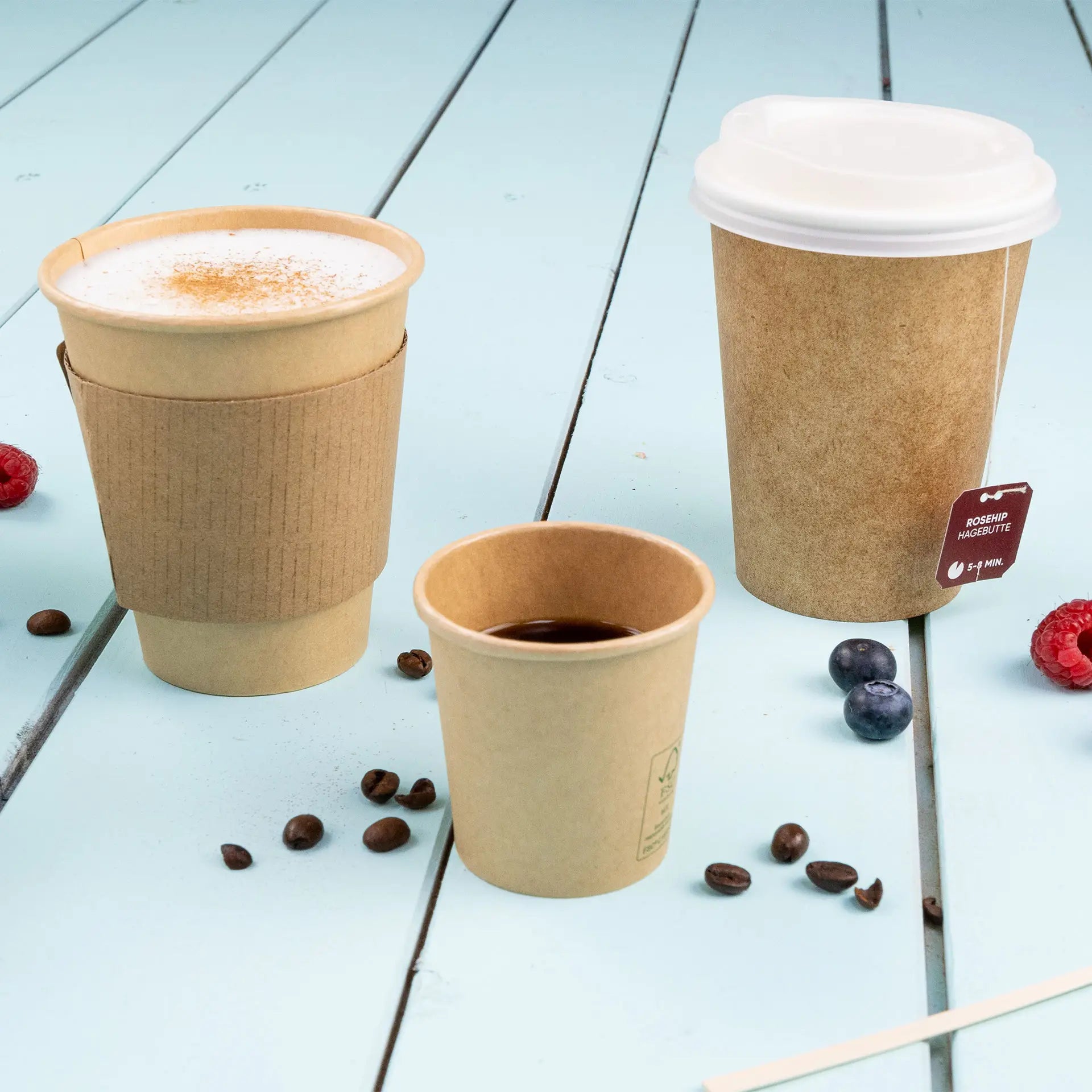 8 oz Paper cups single wall, Ø 80 mm, kraft