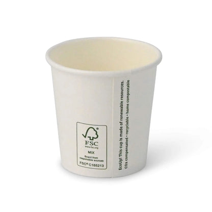 Pappbecher 100 ml / 4 oz, Ø 62 mm, weiß