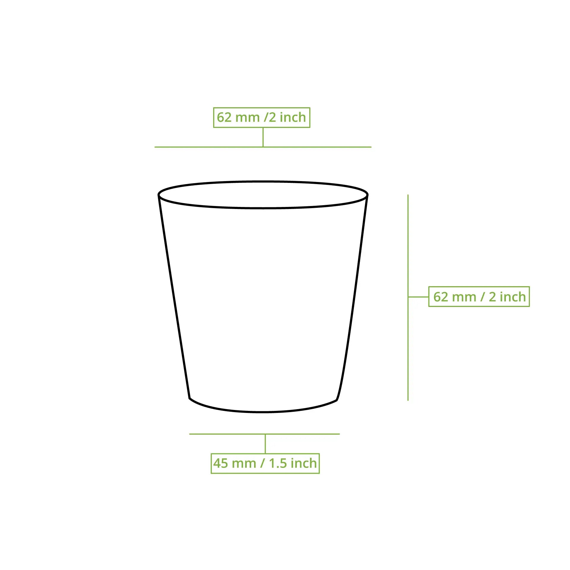 4 oz Paper cups single wall, Ø 62 mm, "EcoUp©"- icons