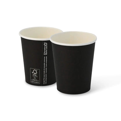 Pappbecher 200 ml / 8 oz, Ø 80 mm, schwarz