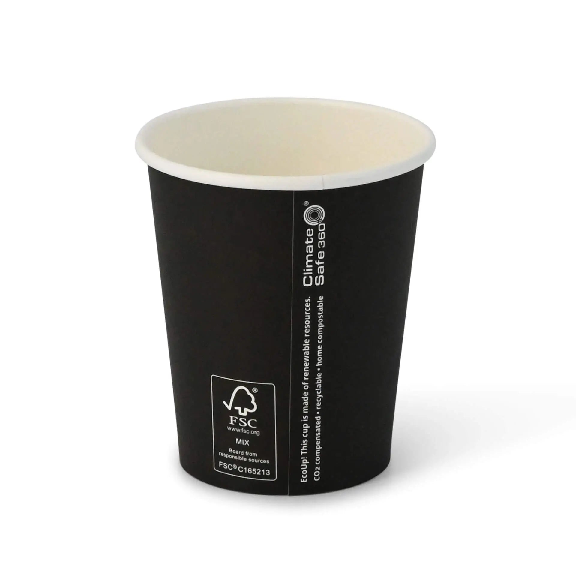 8 oz Paper cups single wall, Ø 80 mm, black