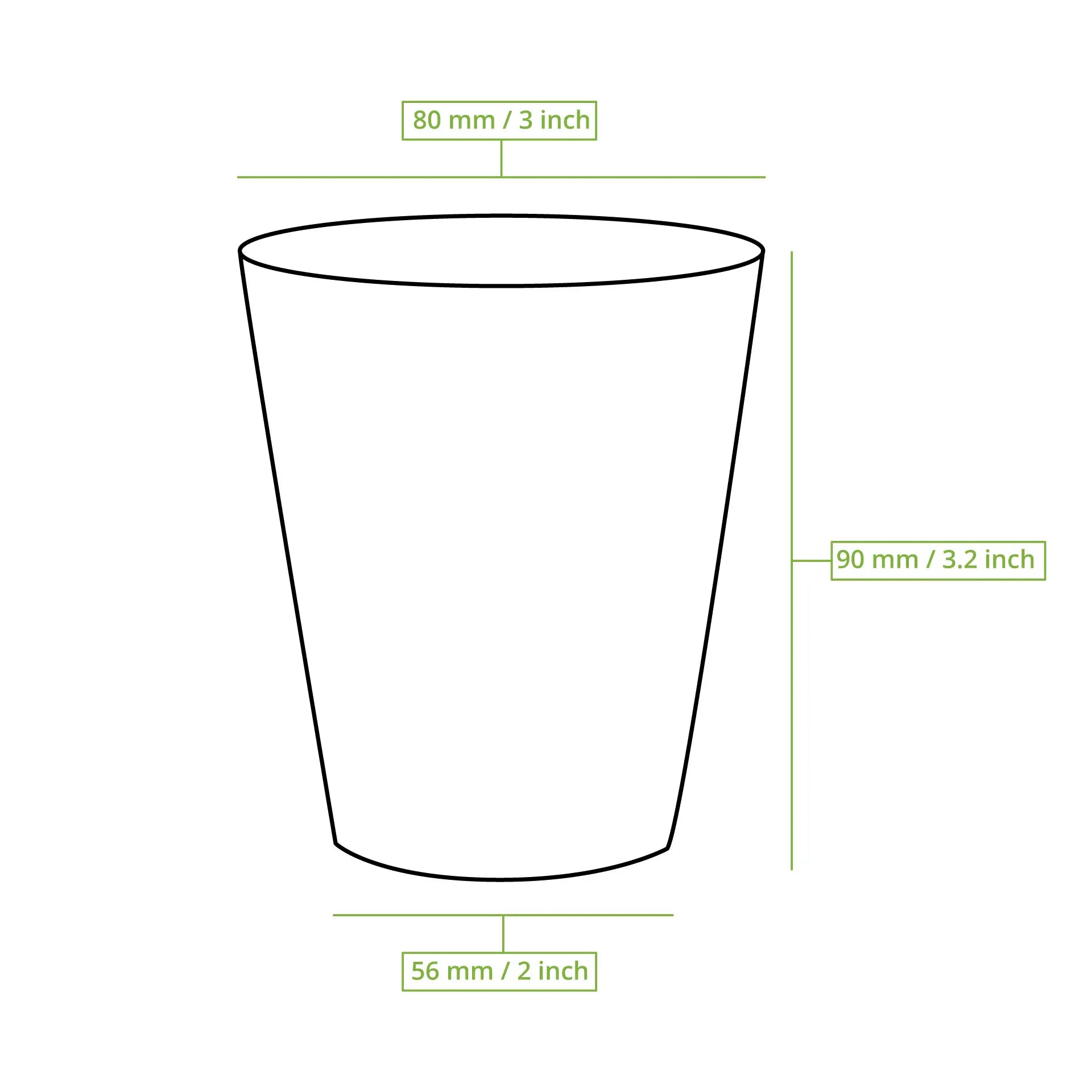 8 oz Paper cups single wall, Ø 80 mm, "EcoUp©" icons
