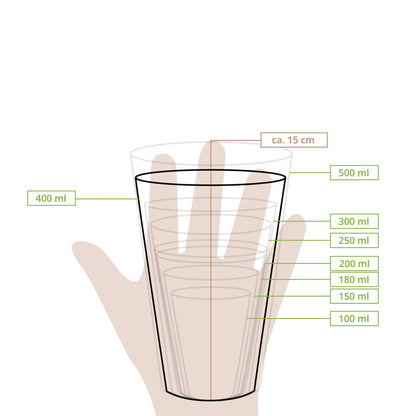 Pappbecher 400 ml / 16 oz, Ø 90 mm, braun