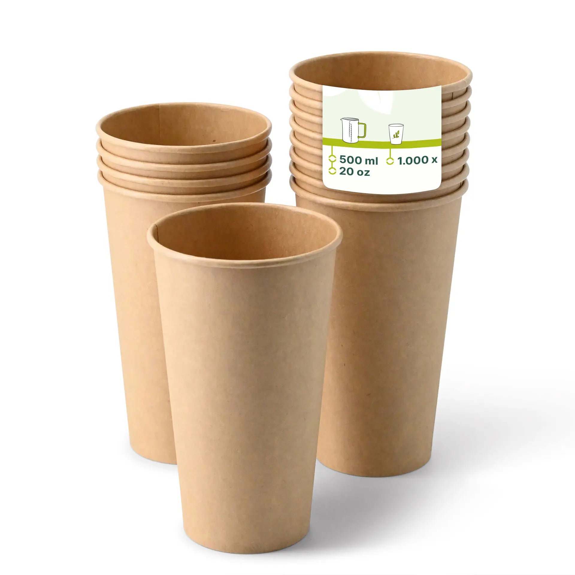 Pappbecher 500 ml / 20 oz, Ø 90 mm, braun