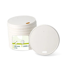 Paper lids Ø 80 mm, white, drink opening