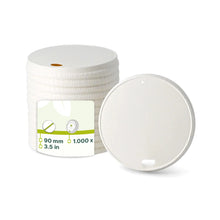 Paper lids Ø 90 mm, white, drink opening
