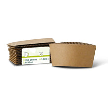 Bechermanschetten aus Karton für 150 / 200 / 250 ml Pappbecher, braun